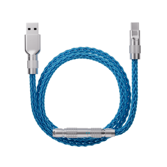 Braided Series — CNC Brass — Striker Blue + Silver