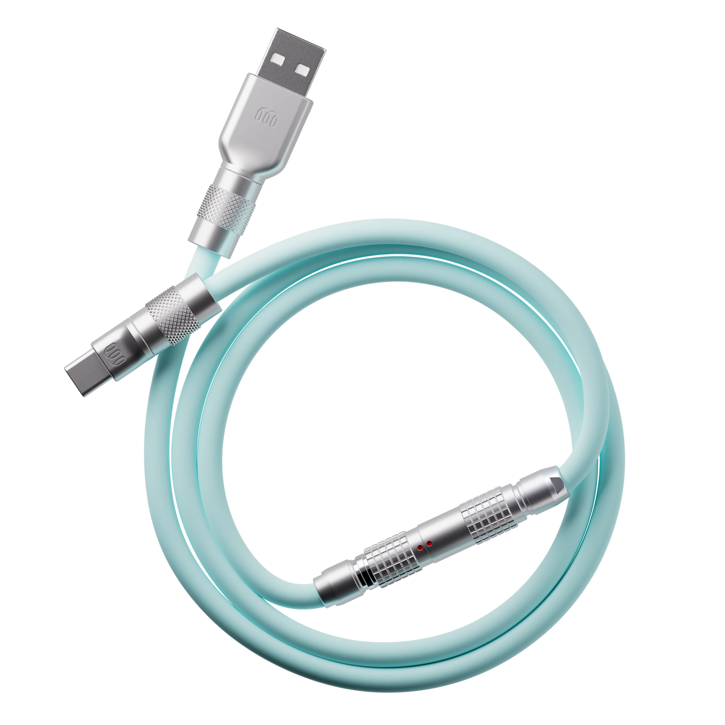 Turquoise silicone cable