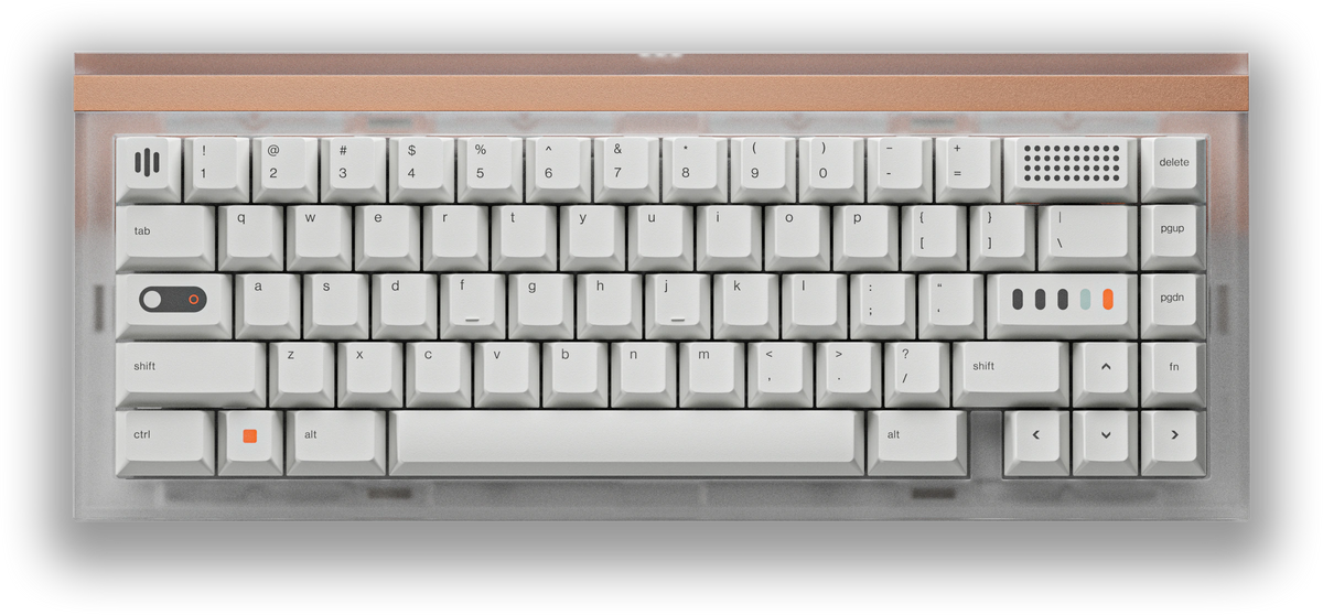 Abstract Minimal keycaps on a 65% keyboard
