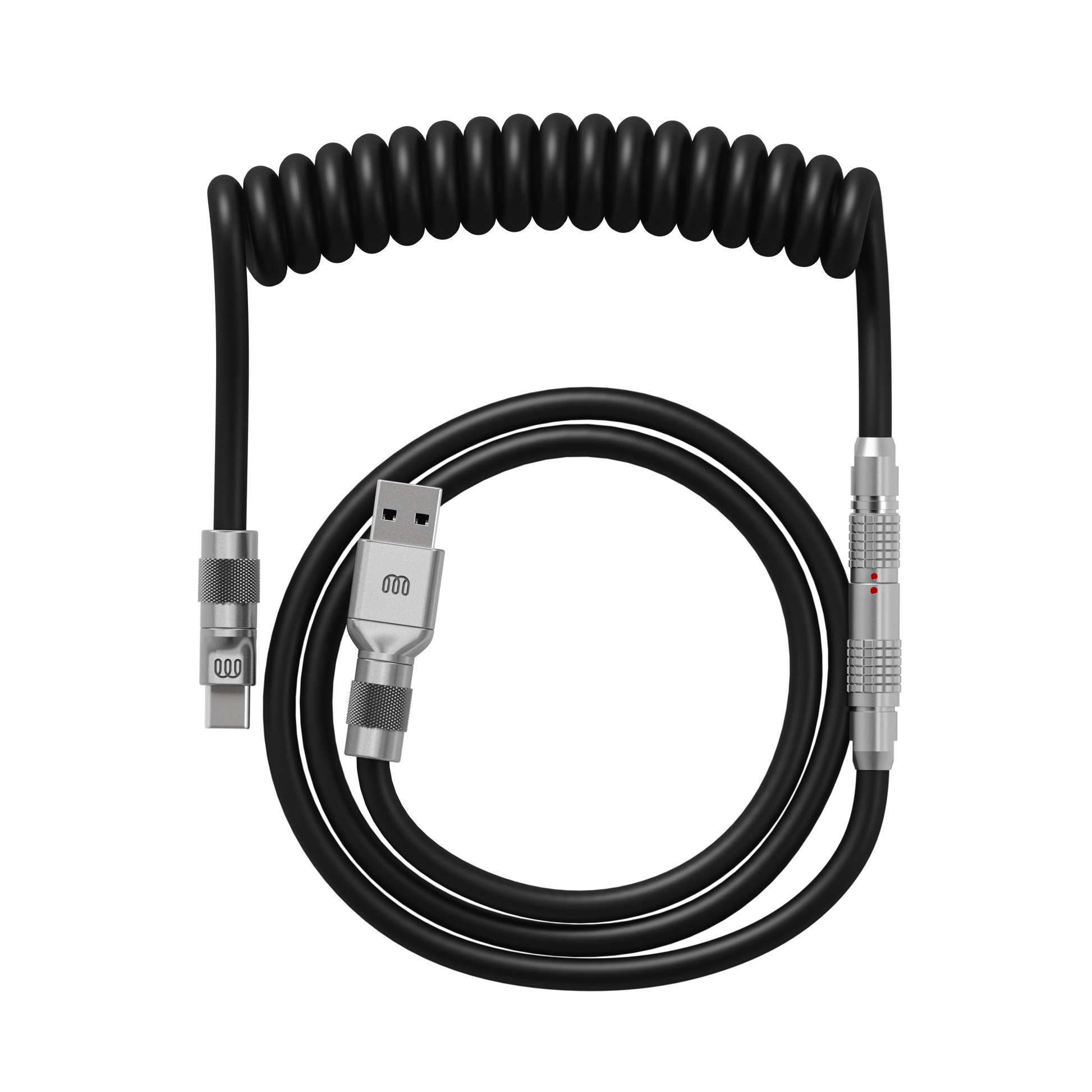 Flex rubber coiled cable in Black — Wired In