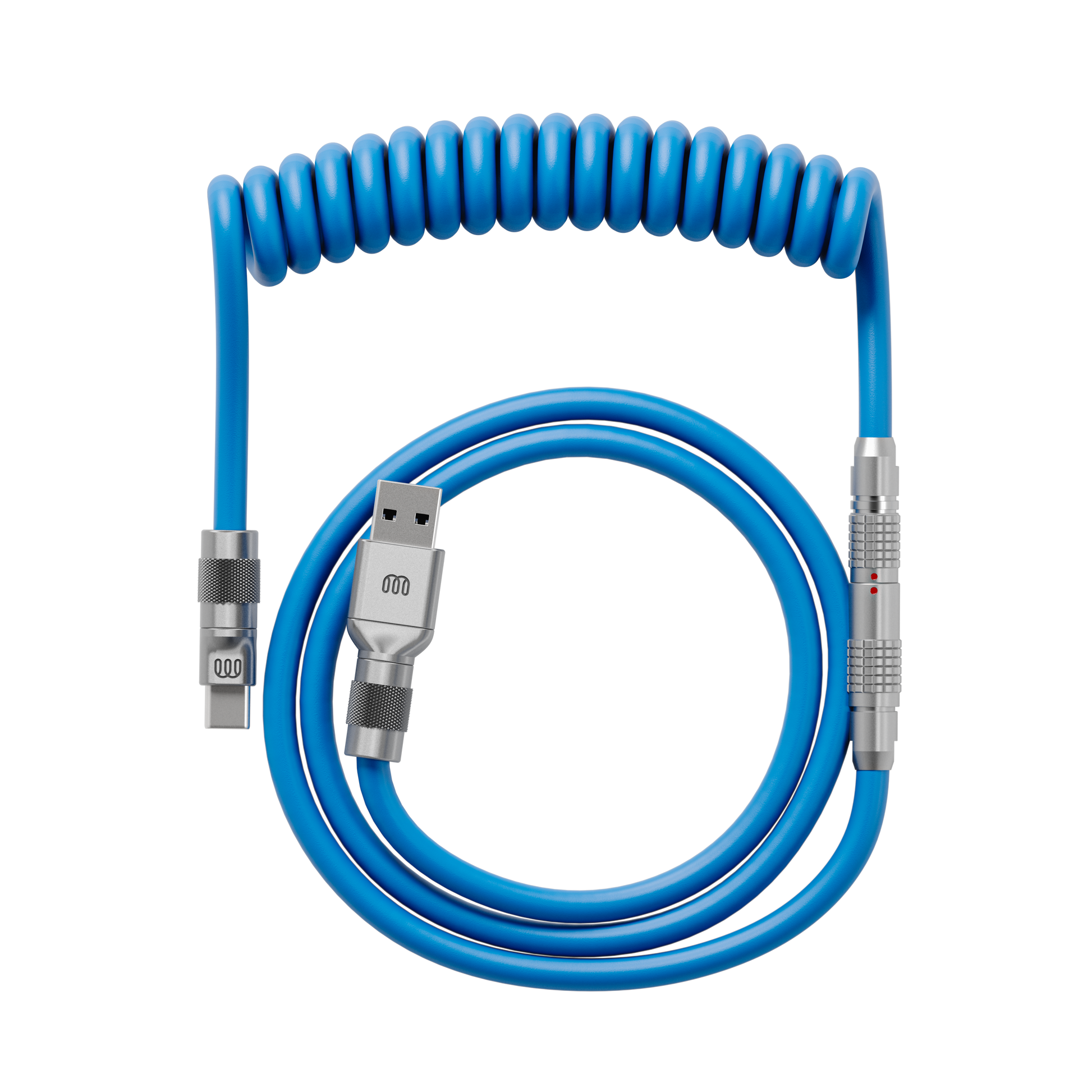 Flex rubber coiled cable in Blue — Wired In