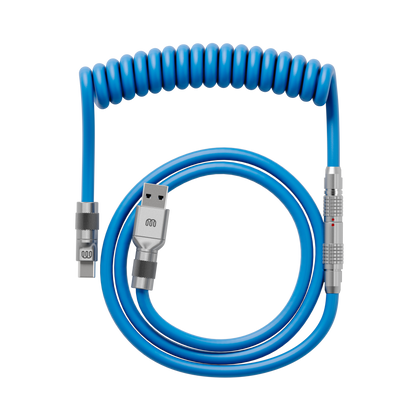 Flex rubber coiled cable in Blue — Wired In