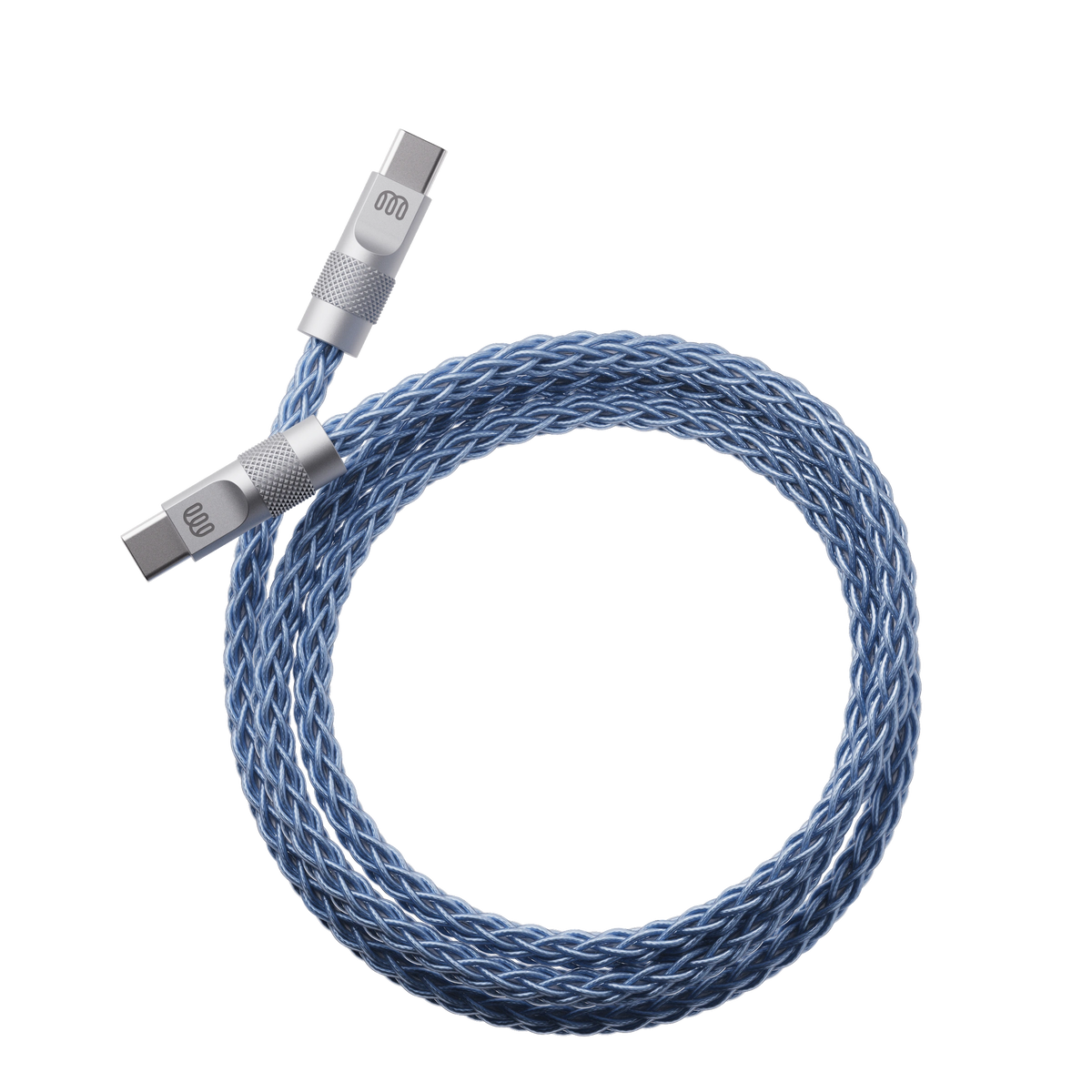 Braided (Utility Series) — Denim · 1.5 m · silver CNC shells