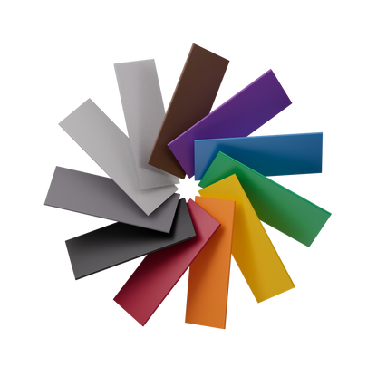 Shrinkflex 3:1 heat shrink tubing colour range - twelve colour strips fanned in a pinwheel