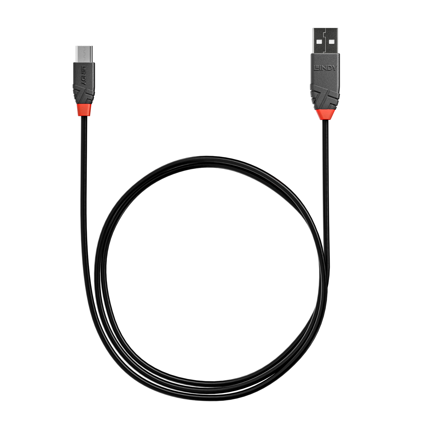 Lindy USB-A to USB-C cable, black, ultra-slim 2.5mm — Wired In