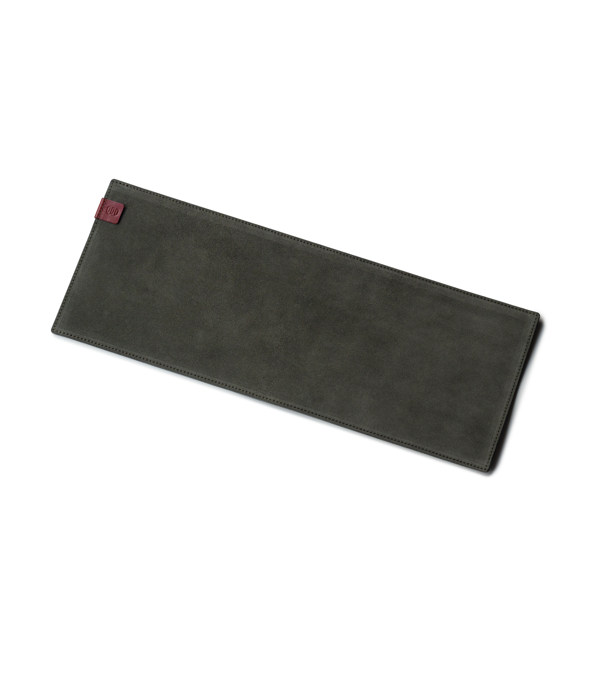 Luxe Suede Keyboard Mat - Olive (Wine accent) - TKL - detail