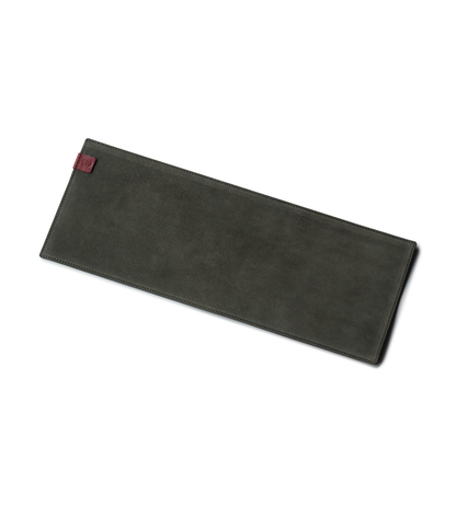Luxe Suede Keyboard Mat - Olive (Wine accent) - TKL - detail