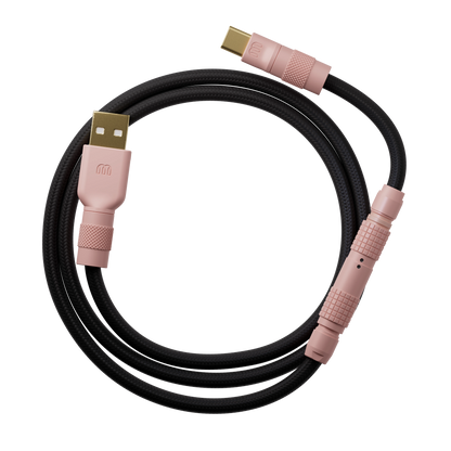 GMK Olivia cable — Dark (black sleeve, Olivia hardware)