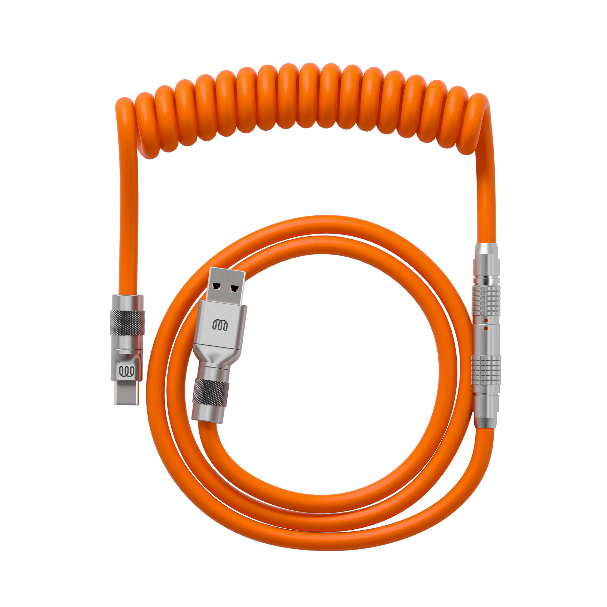 Flex rubber coiled cable in Orange — Wired In