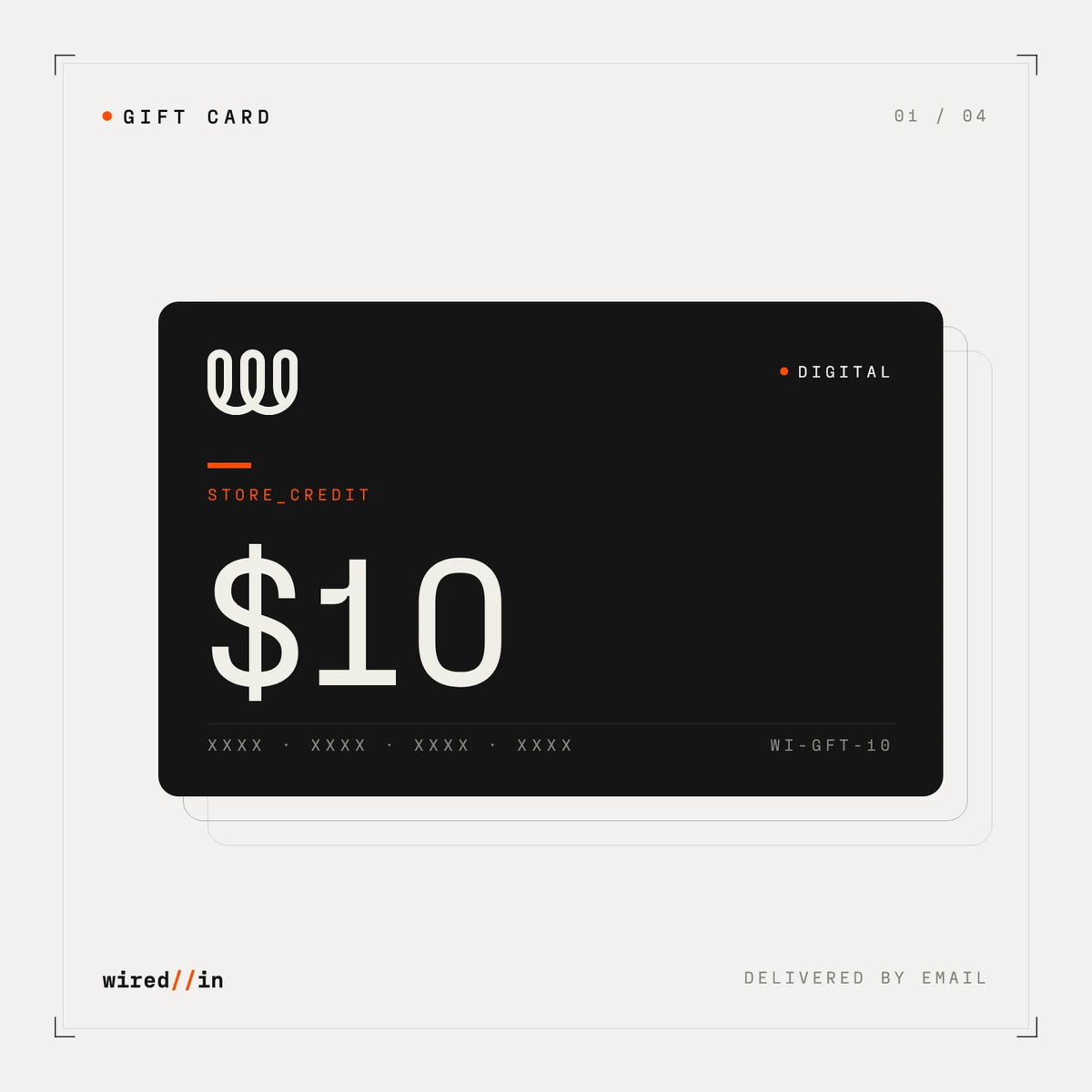 Wired In digital gift card — $10