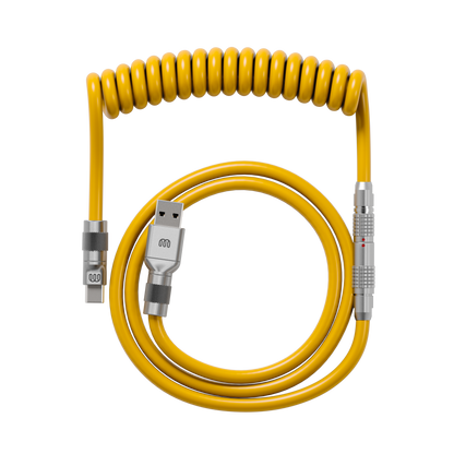 Flex rubber coiled cable in Yellow — Wired In